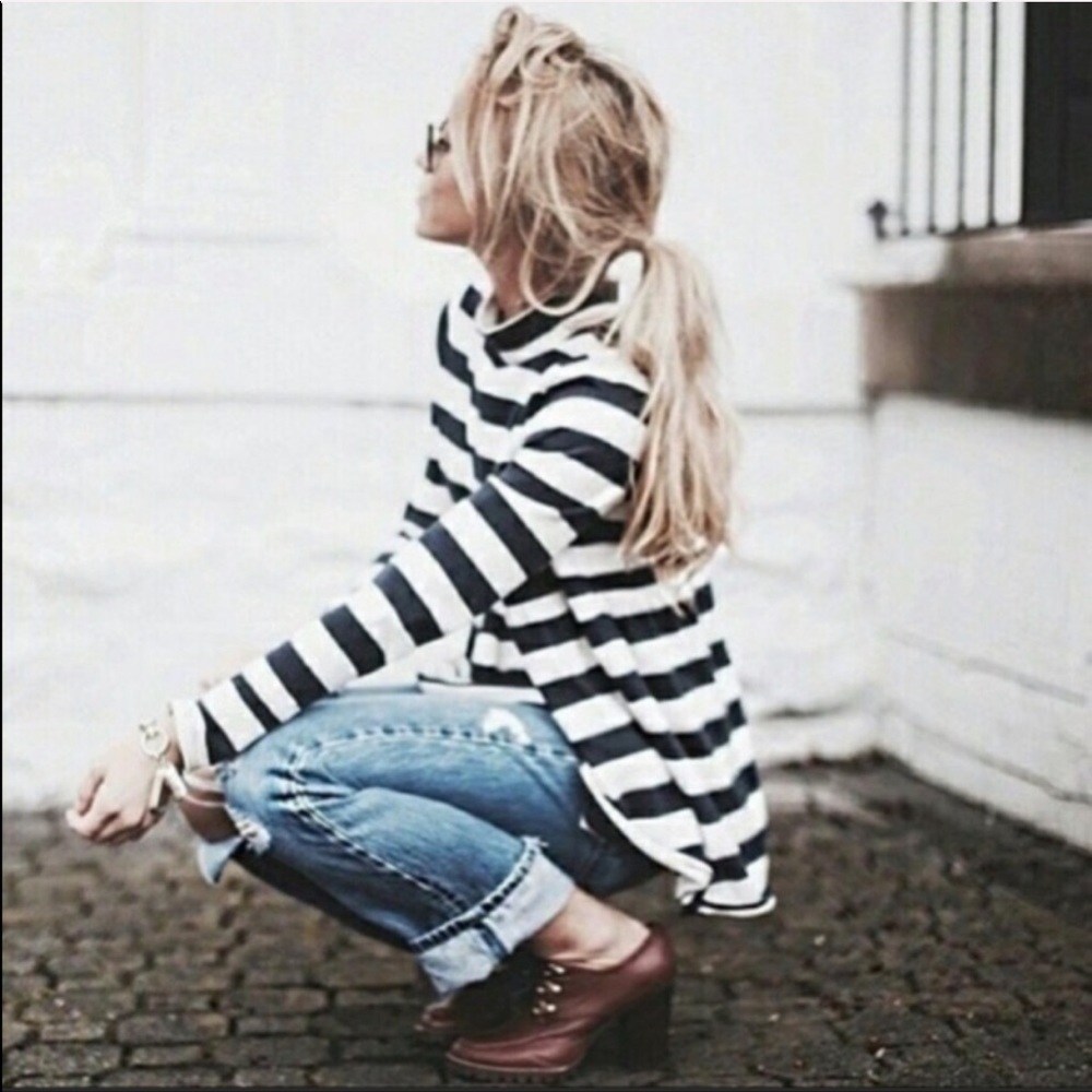 Free People Mod About It Navy Striped Tunic